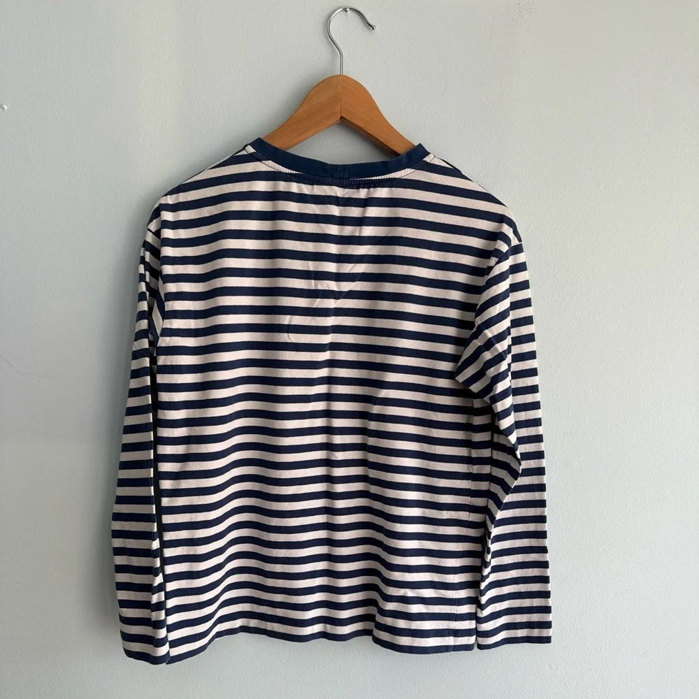 Striped Long Sleeve Tee with Heart Patch - Picture 3 of 3